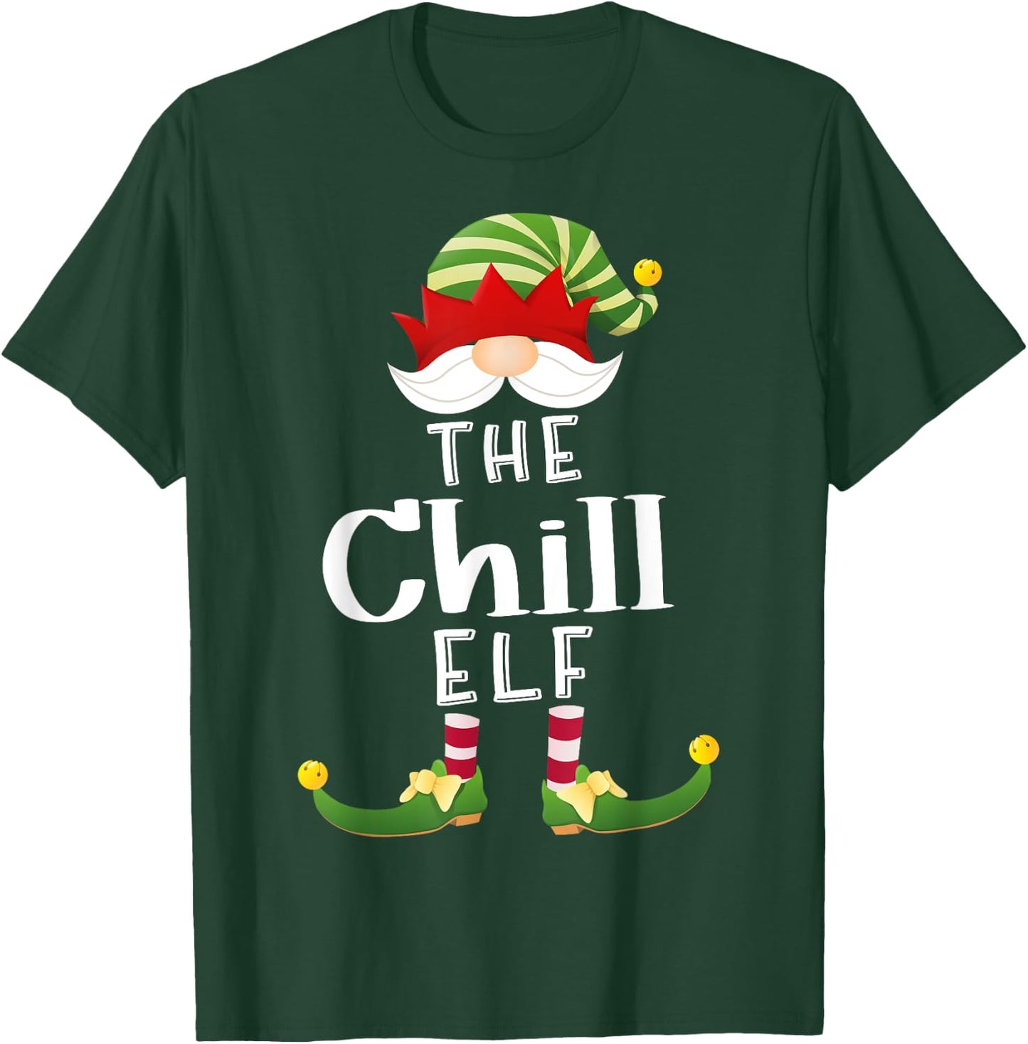 Chill Elf Group Christmas Funny Pajama Party T-Shirt - T-Shirt | Forest