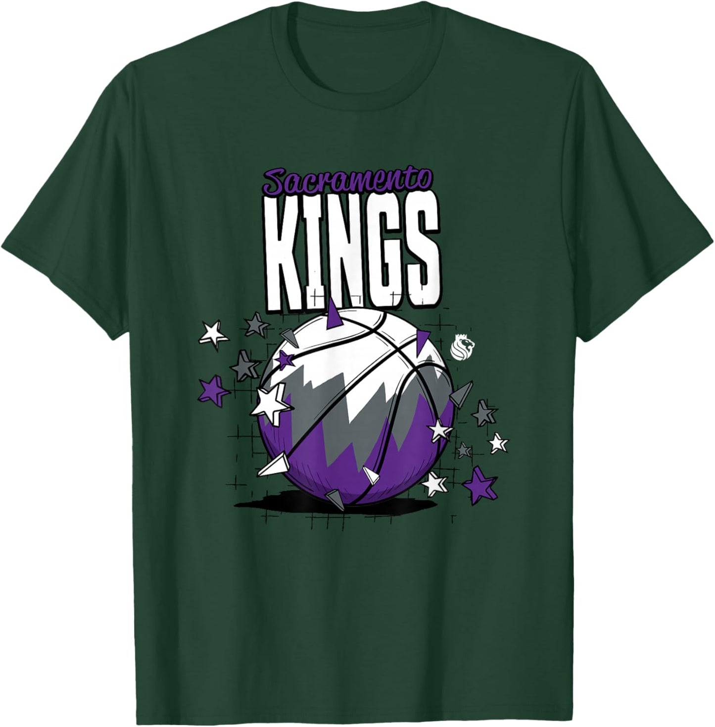 NBA Sacramento Kings Basketball Doodle Stars T-Shirt - T-Shirt | Forest
