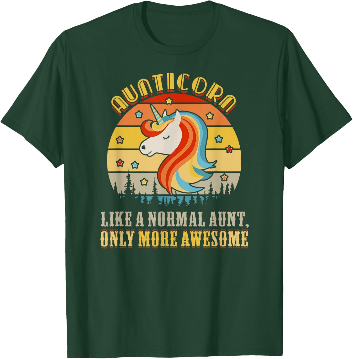 Best Auntiecorn Aunt Ever Gifts from Niece Nephew Black Women's Aunticorn Like Normal Aunt Only More Awesome Auntie Unicorn T-Shirt - T-Shirt | Forest