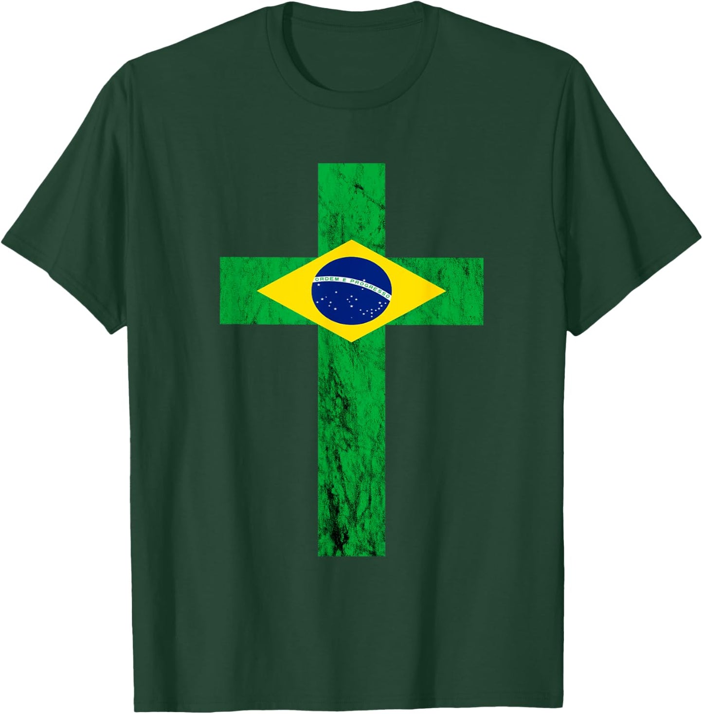 Brazil Jesus Christ Cross Brazilian Faith Christians T-Shirt - T-Shirt | Forest