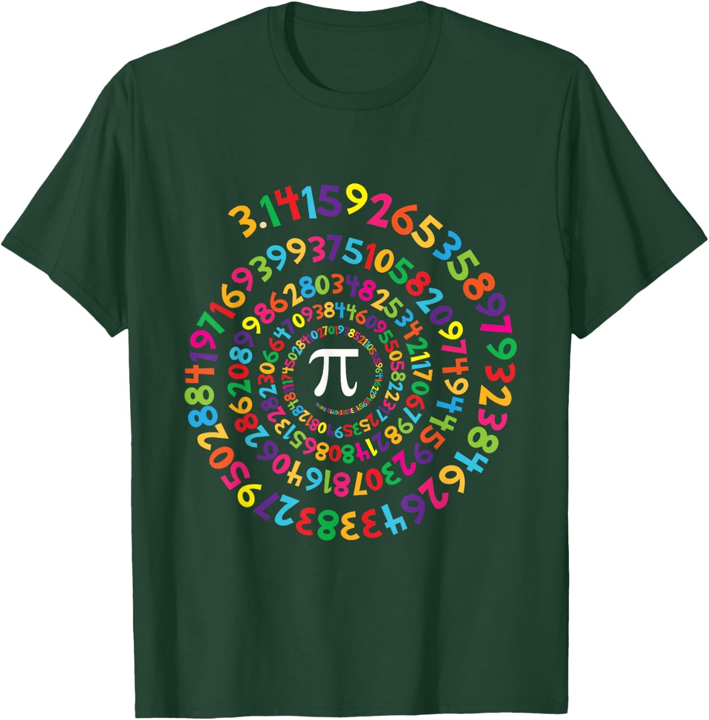 Colorful Pi Swirl - Pi Day & Math Lover Gift T-Shirt - T-Shirt | Forest