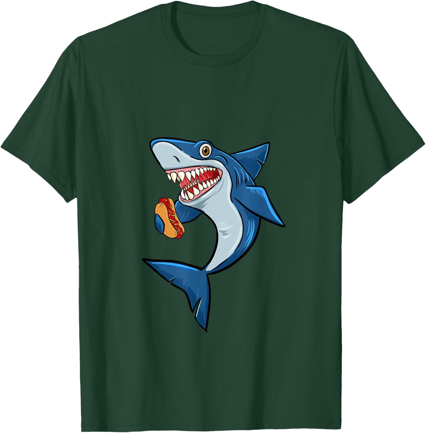 Hotdog Sharks Love Animal lovers Funny Outfit T-Shirt - T-Shirt | Forest