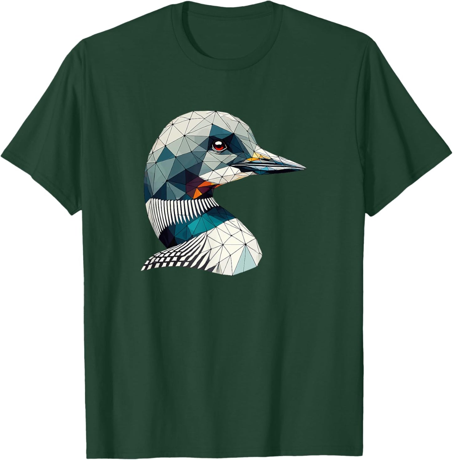 Geometric Art Common Loon T-Shirt - T-Shirt | Forest