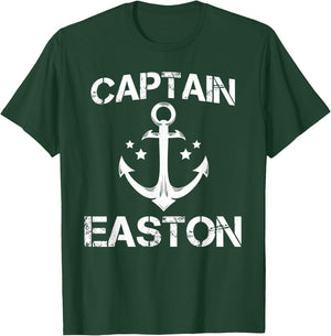 CAPTAIN EASTON Funny Birthday Personalized Name Boat Gift T-Shirt - T-Shirt | Forest