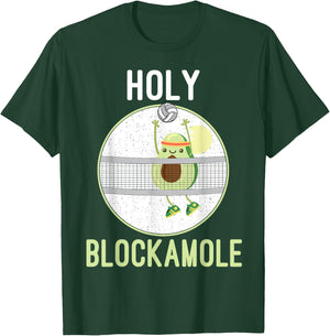 Holy Blockamole Funny Volleyball Block Avocado Teen girls T-Shirt - T-Shirt | Forest