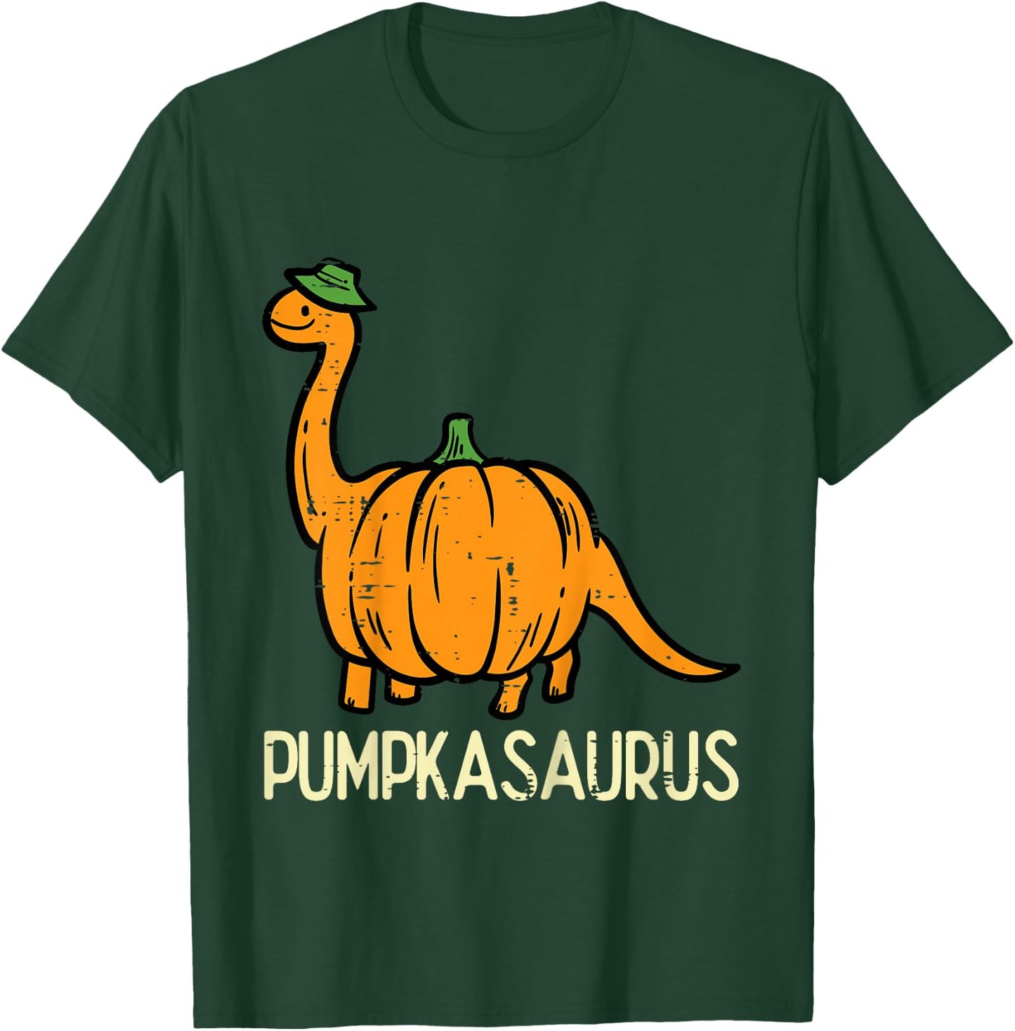 Kids Halloween Pumpkin Dino Pumpasaurus Costume Boys Kids Toddler T-Shirt - T-Shirt | Forest