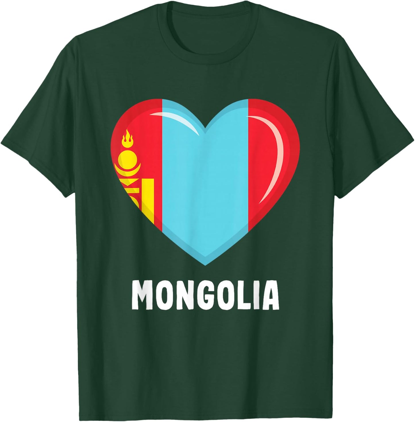 Mongolia Flag Jersey | Mongolian T-Shirt - T-Shirt | Forest