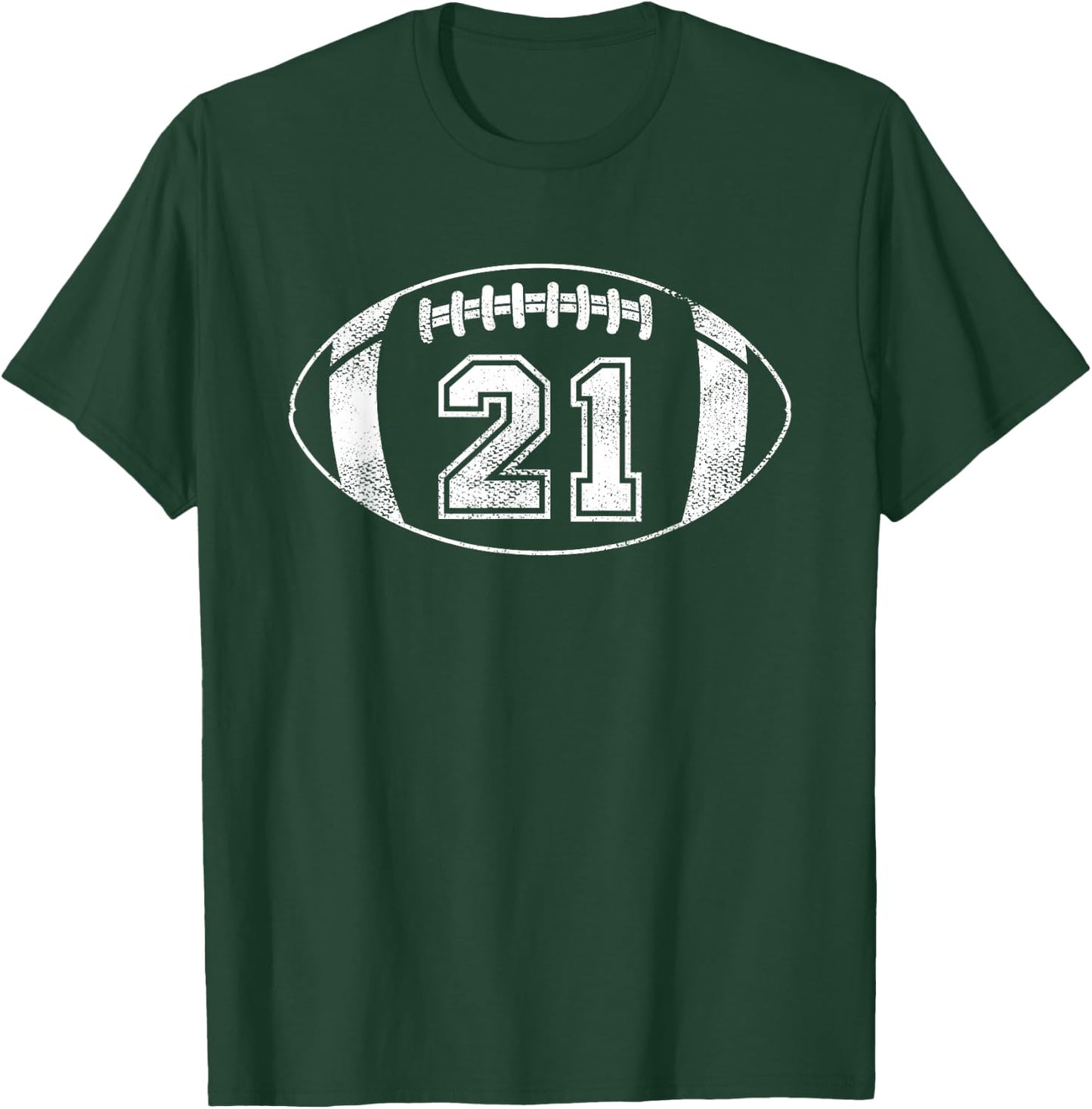 Football Player #21 Football Parent Jersey 21 T-Shirt - T-Shirt | Forest