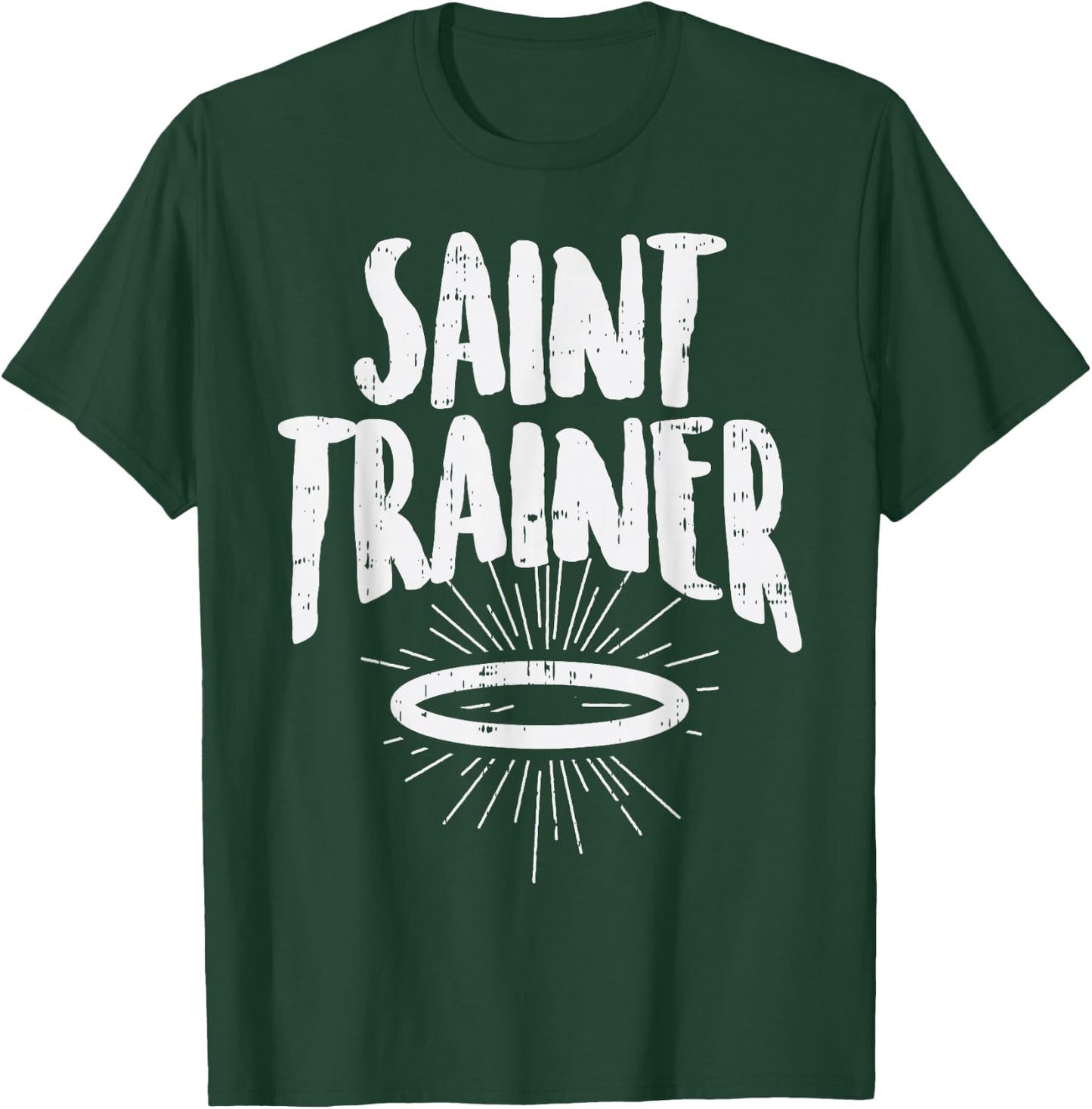Saint Trainer Halo Workout Funny God Jesus Christian Gift T-Shirt - T-Shirt | Forest