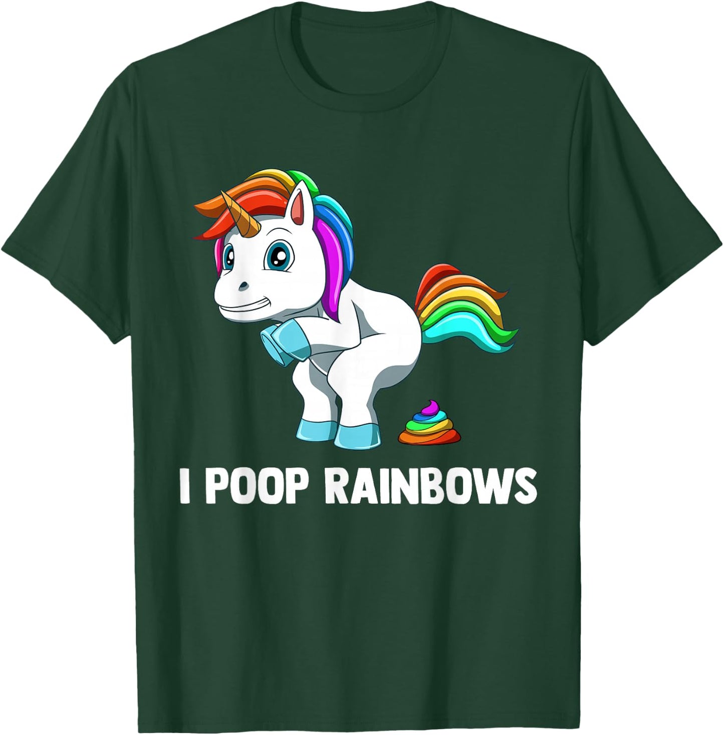 Rainbow Pooping Unicorn T-Shirt - T-Shirt | Forest