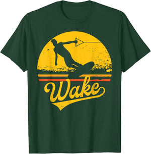 Vintage Wakeboard Sunset Fan Gift Wakeboarder wakeboarding T-Shirt - T-Shirt | Forest