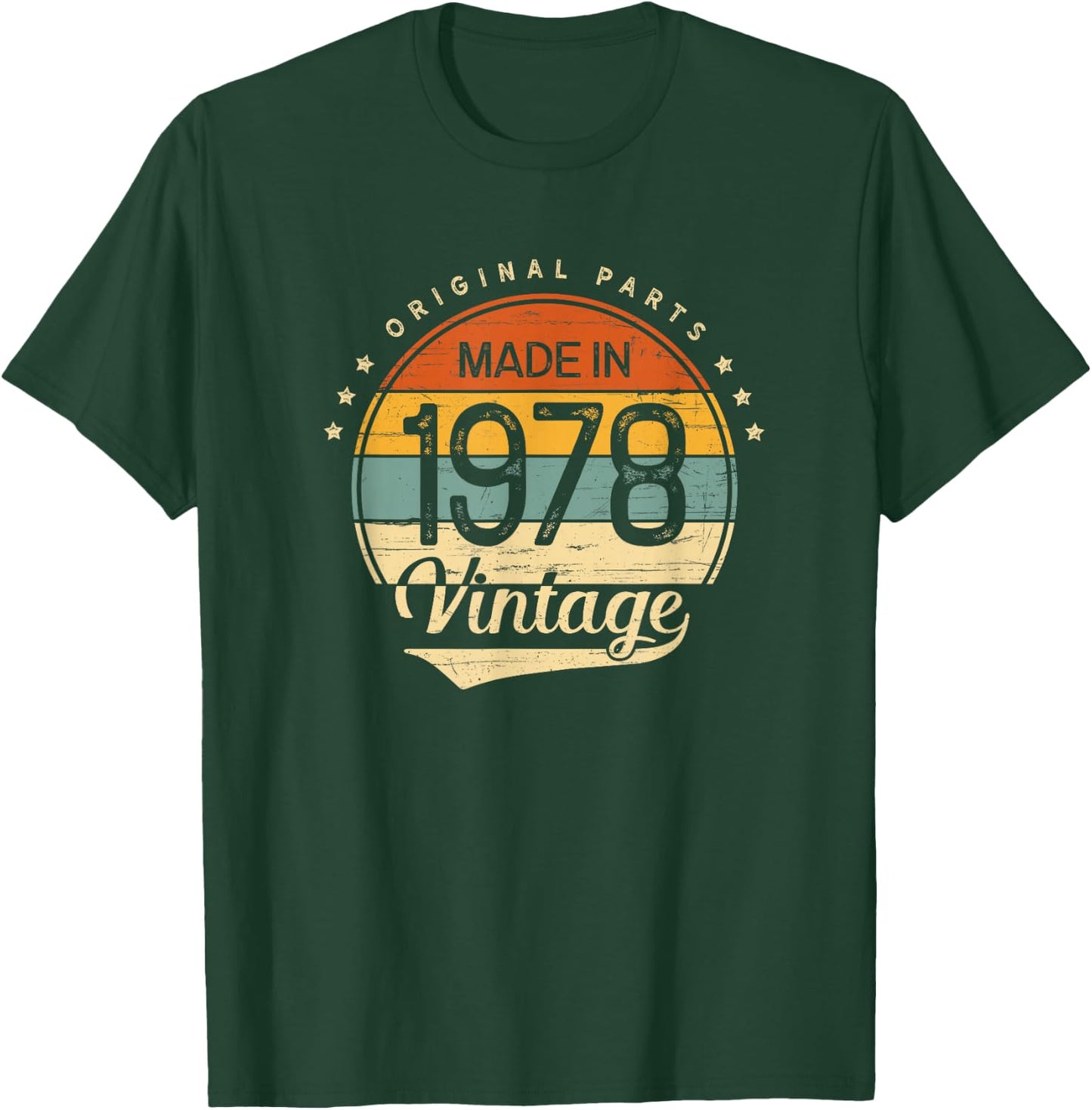 48th Birthday Men Women Classic Vintage 1978 Original Parts T-Shirt - T-Shirt | Forest