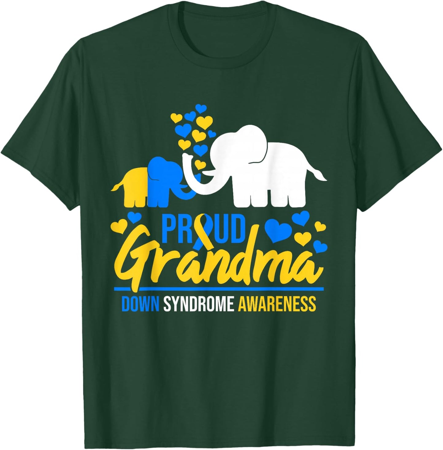 Proud Grandma World Down Syndrome Awareness Day Elephant T21 T-Shirt - T-Shirt | Forest