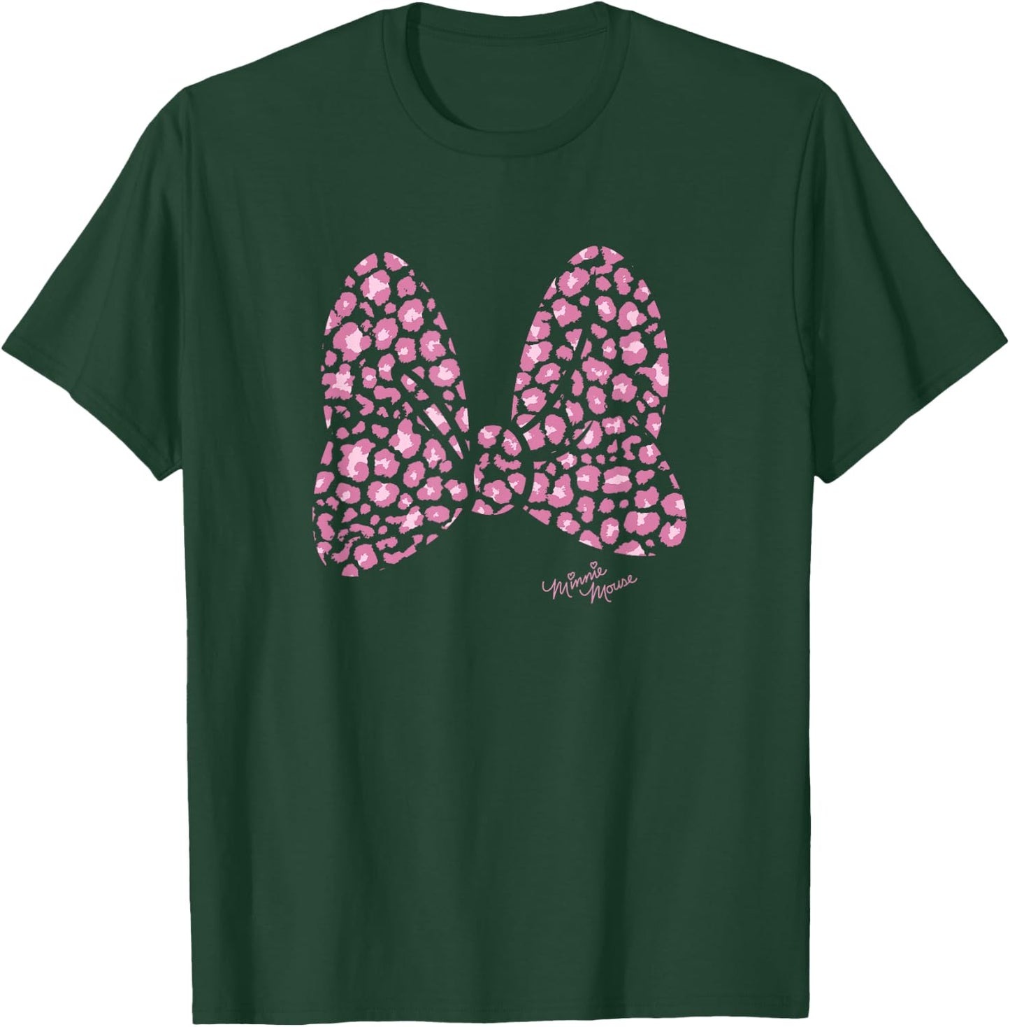 Disney Minnie Mouse Large Pink Cheetah Print Bow T-Shirt - T-Shirt | Forest