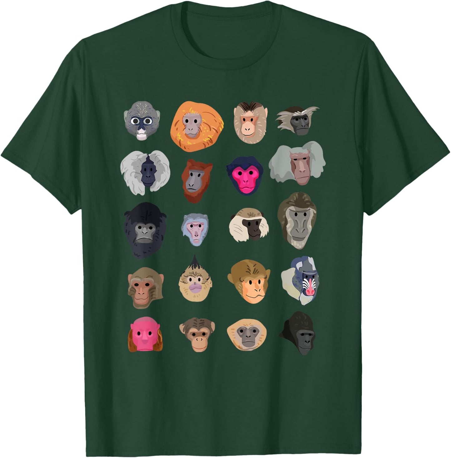 Funny Monkey Art Women Kids Zoo Animal Monkey Lovers T-Shirt - T-Shirt | Forest