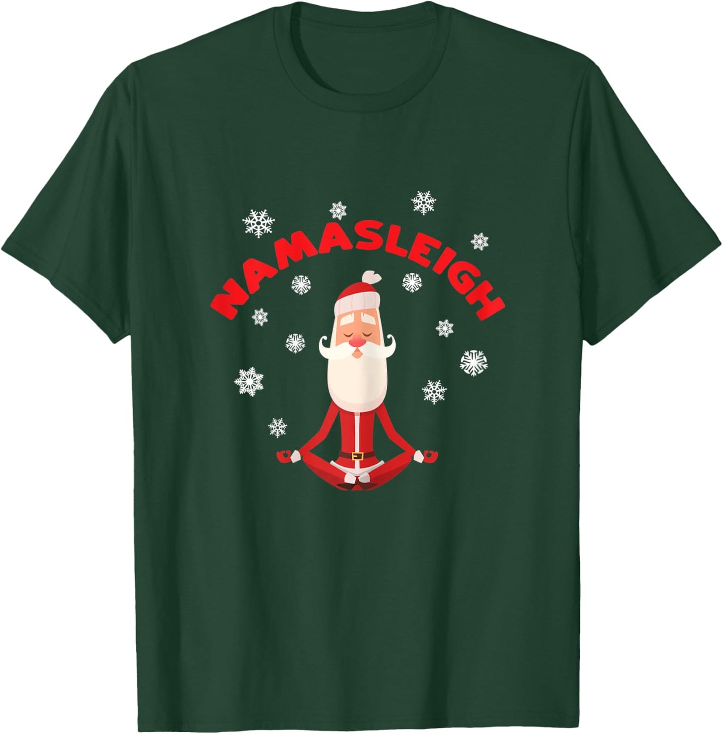 Namasleigh Yoga Christmas Santa Shirt Yoga Instructor Gift T-Shirt - T-Shirt | Forest