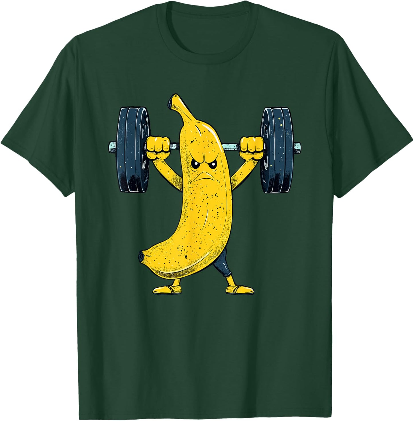 Banana Weightlifting Barbell Workout Fruit Weightlifter T-Shirt - T-Shirt | Forest