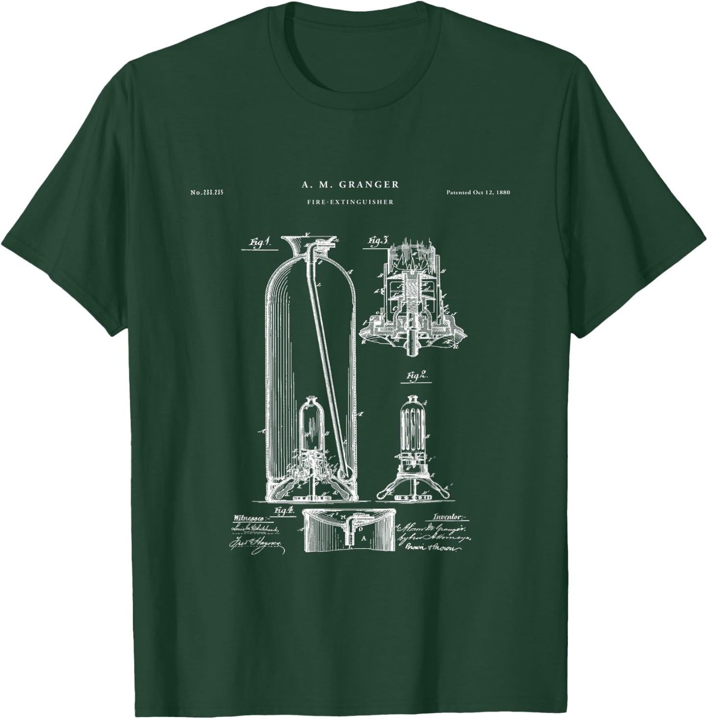 Fire extinguisher Patent - Firefighter Shirt T-Shirt - T-Shirt | Forest