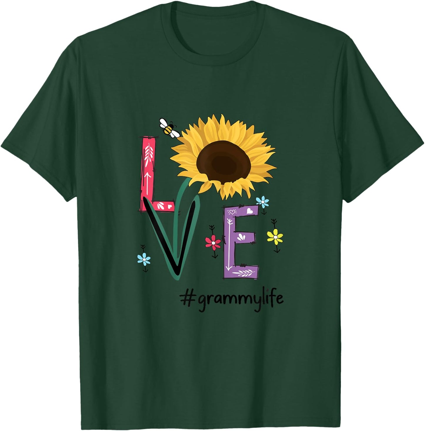 Love Grammy Life Sunflower Funny Mother's Day For Grandma T-Shirt - T-Shirt | Forest