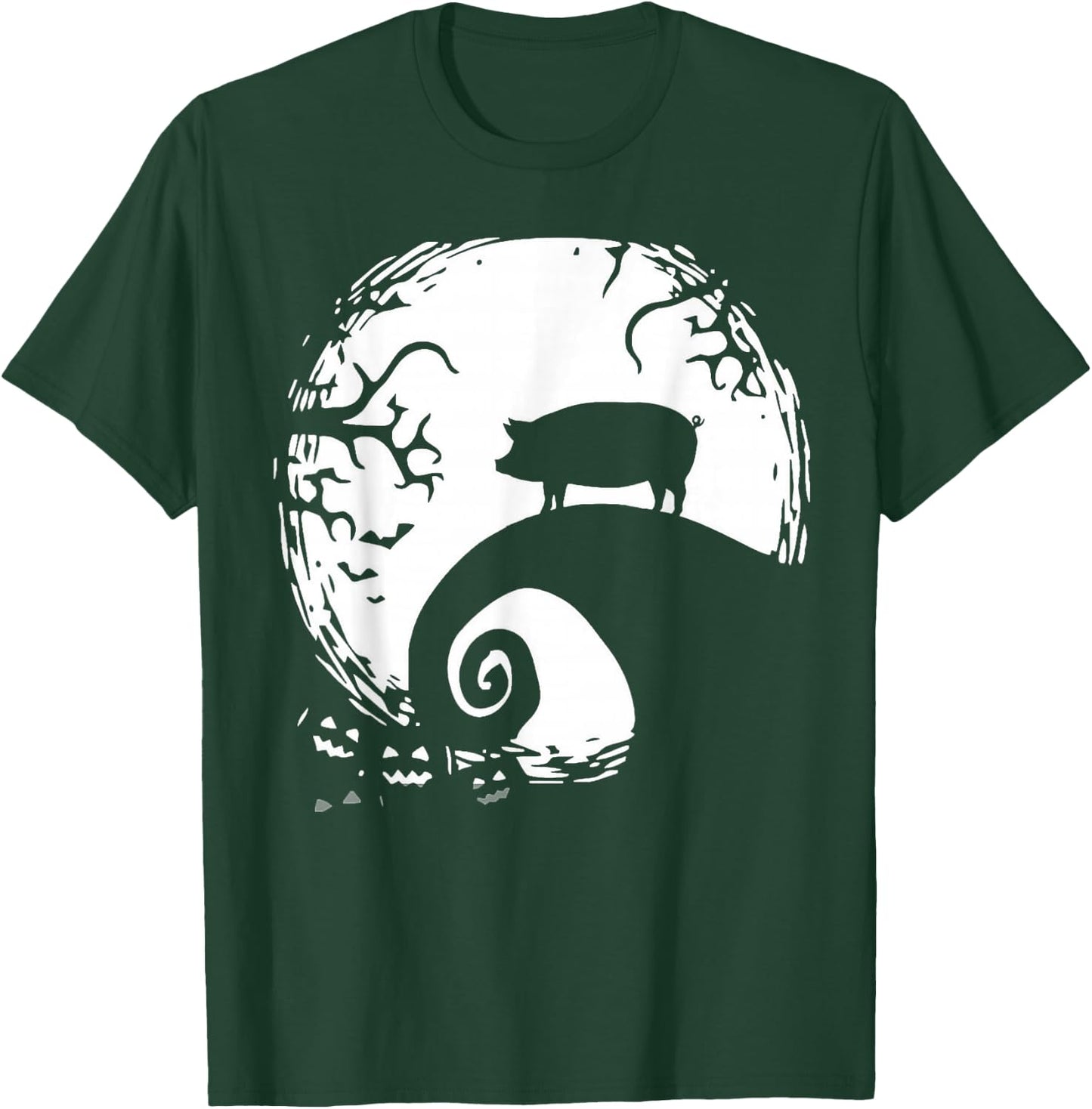 Pig And Moon Halloween T-Shirt - T-Shirt | Forest