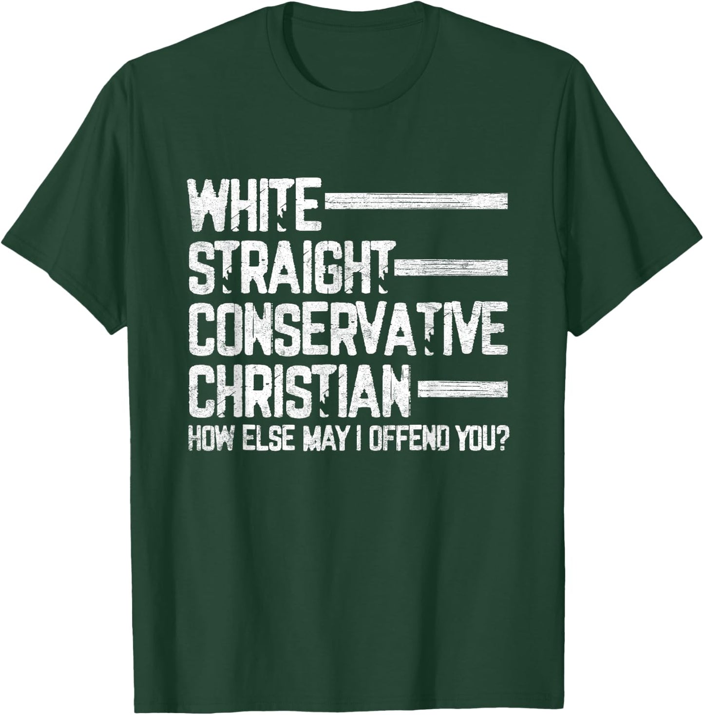 White Straight Conservative Christian Patriotic Christianity T-Shirt - T-Shirt | Forest