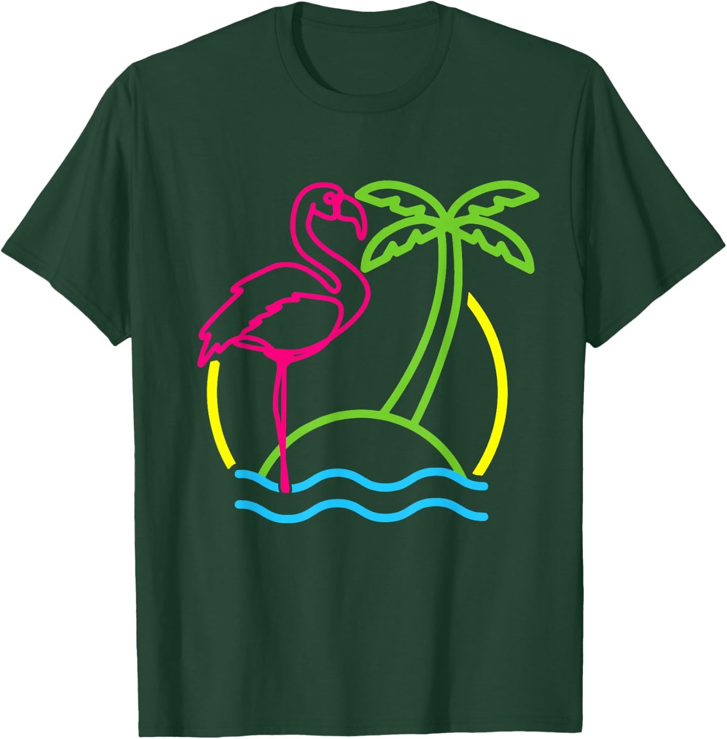 Flamingo Retro 80s Beach Vintage Party Miami Flamingo Lover T-Shirt - T-Shirt | Forest