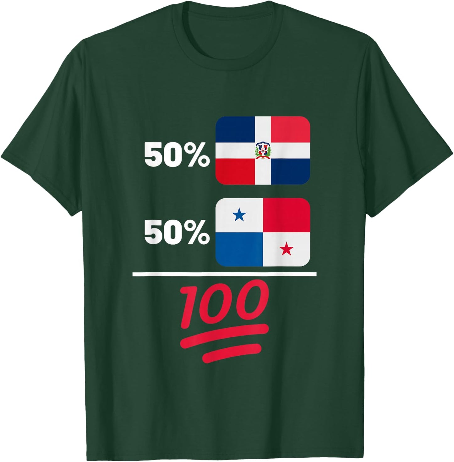 Panamanian Plus Dominican Mix Flag Heritage T-Shirt - T-Shirt | Forest