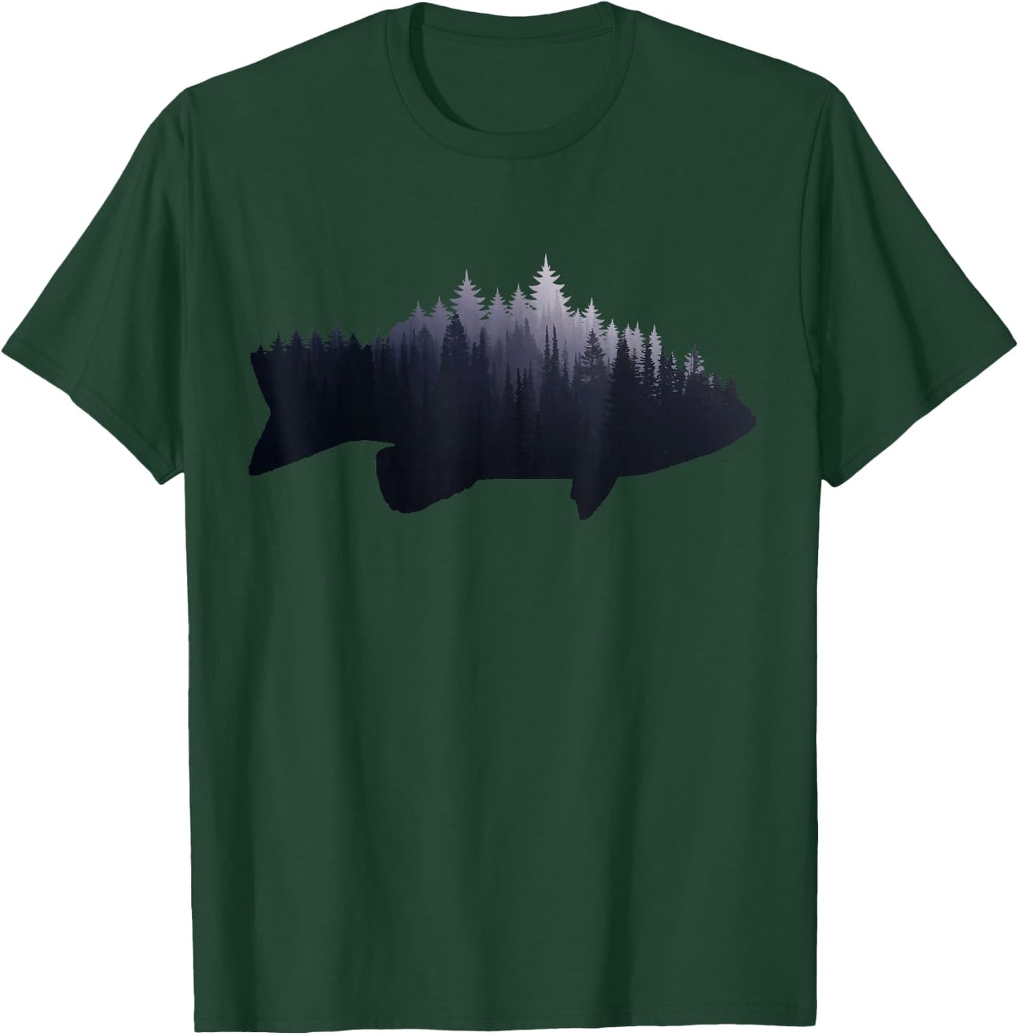 Fishing Largemouth Bass Bass Forest Nature Fisherman T-Shirt - T-Shirt | Forest