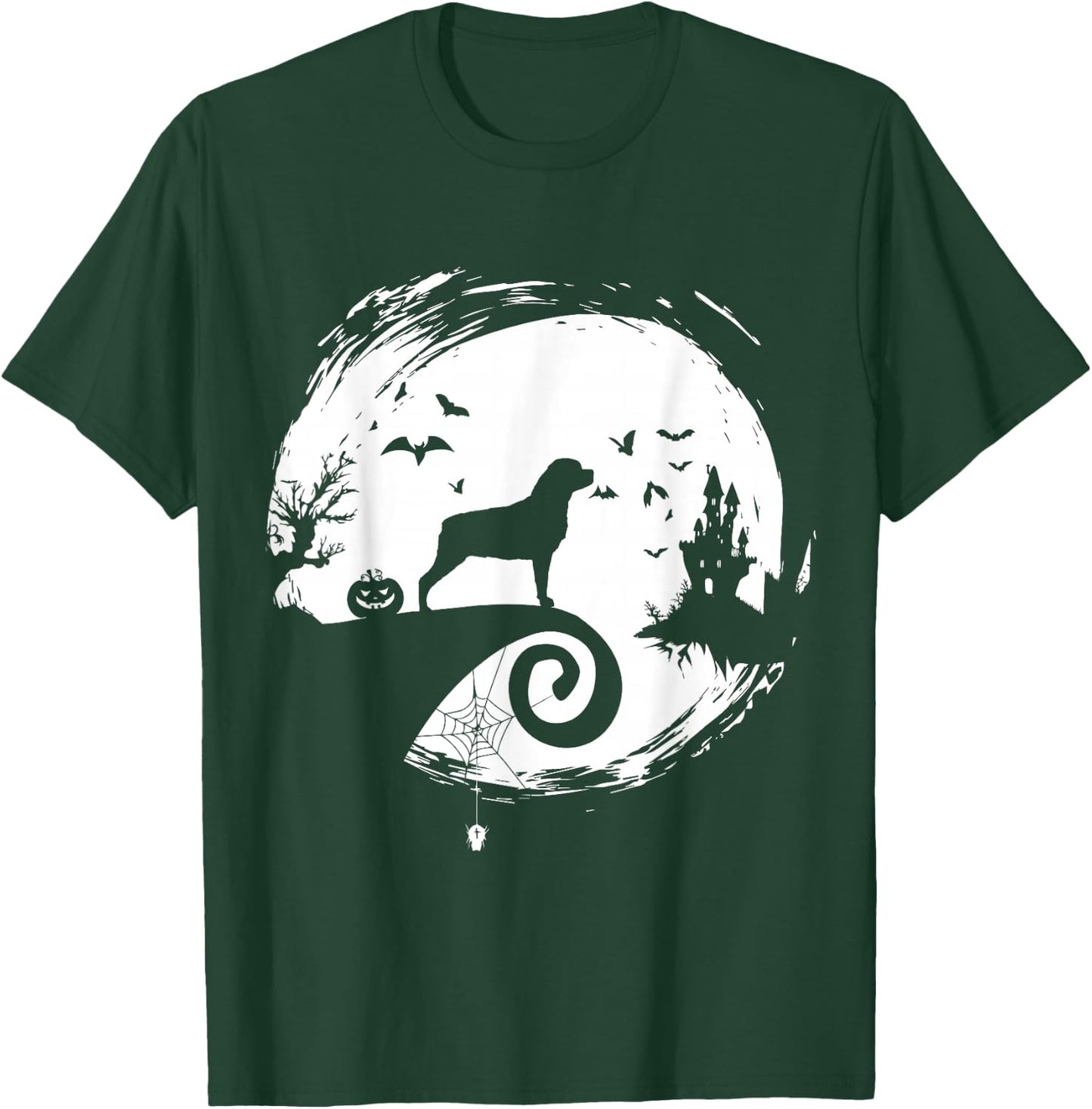 Rottweiler Halloween Costume Moon Silhouette Creepy T-Shirt - T-Shirt | Forest