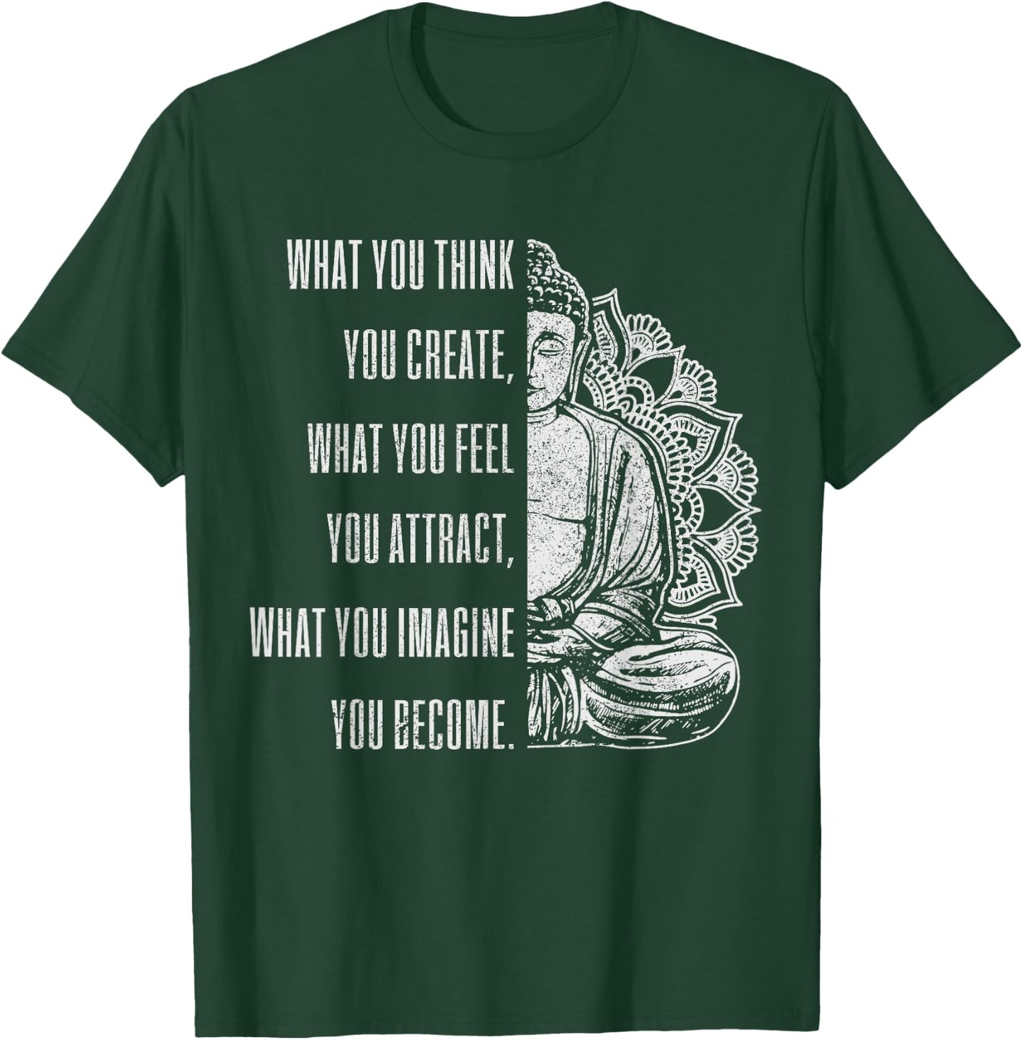 Buddha Spiritual Saying Mandala Buddhism Yoga Gift T-Shirt - T-Shirt | Forest