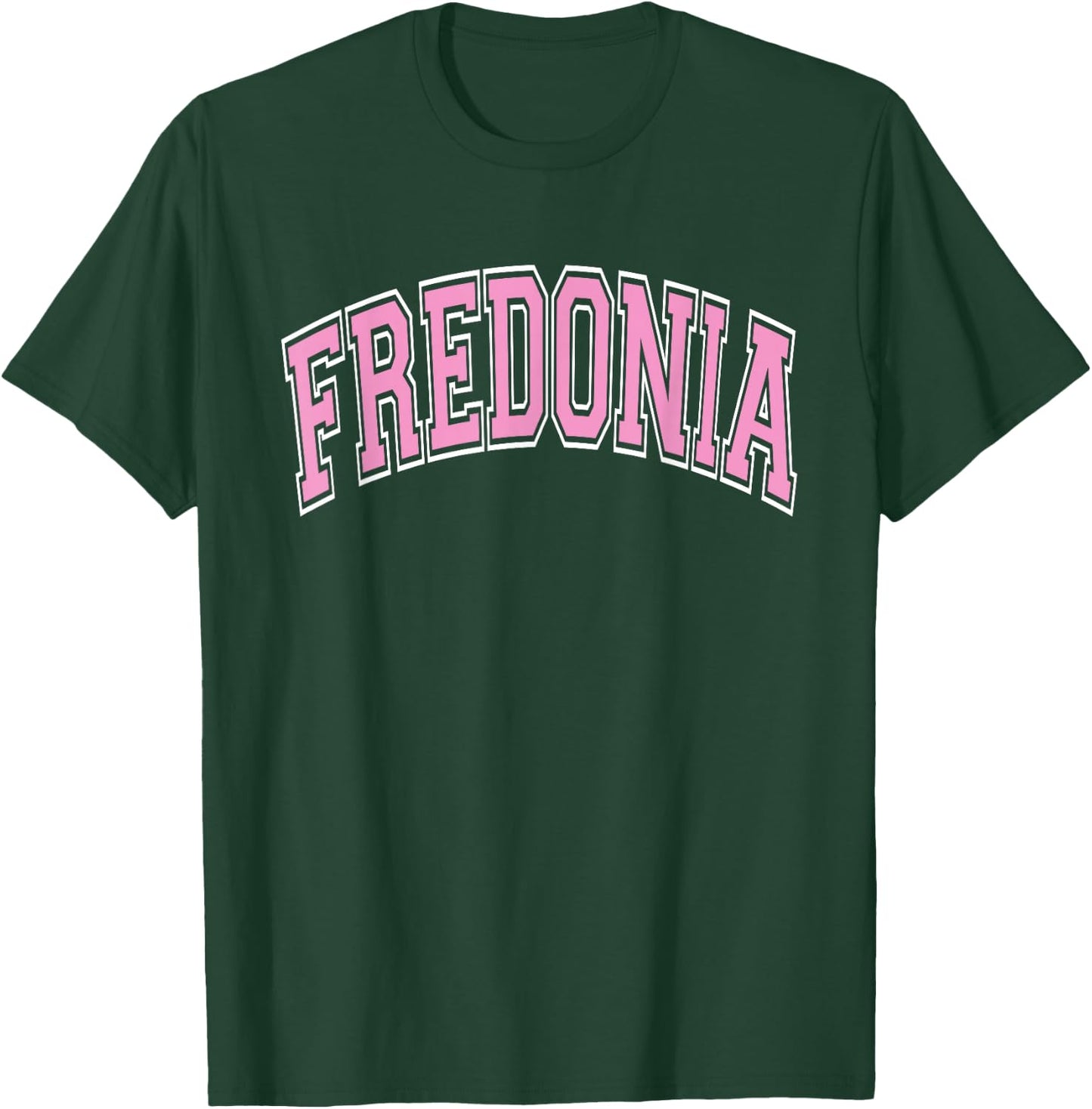 Fredonia Arched Pink Text T-Shirt - T-Shirt | Forest