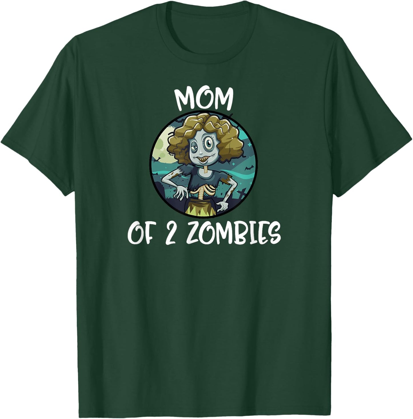 Mother's Day Mom Of 2 Zombies Women Gift T-Shirt - T-Shirt | Forest