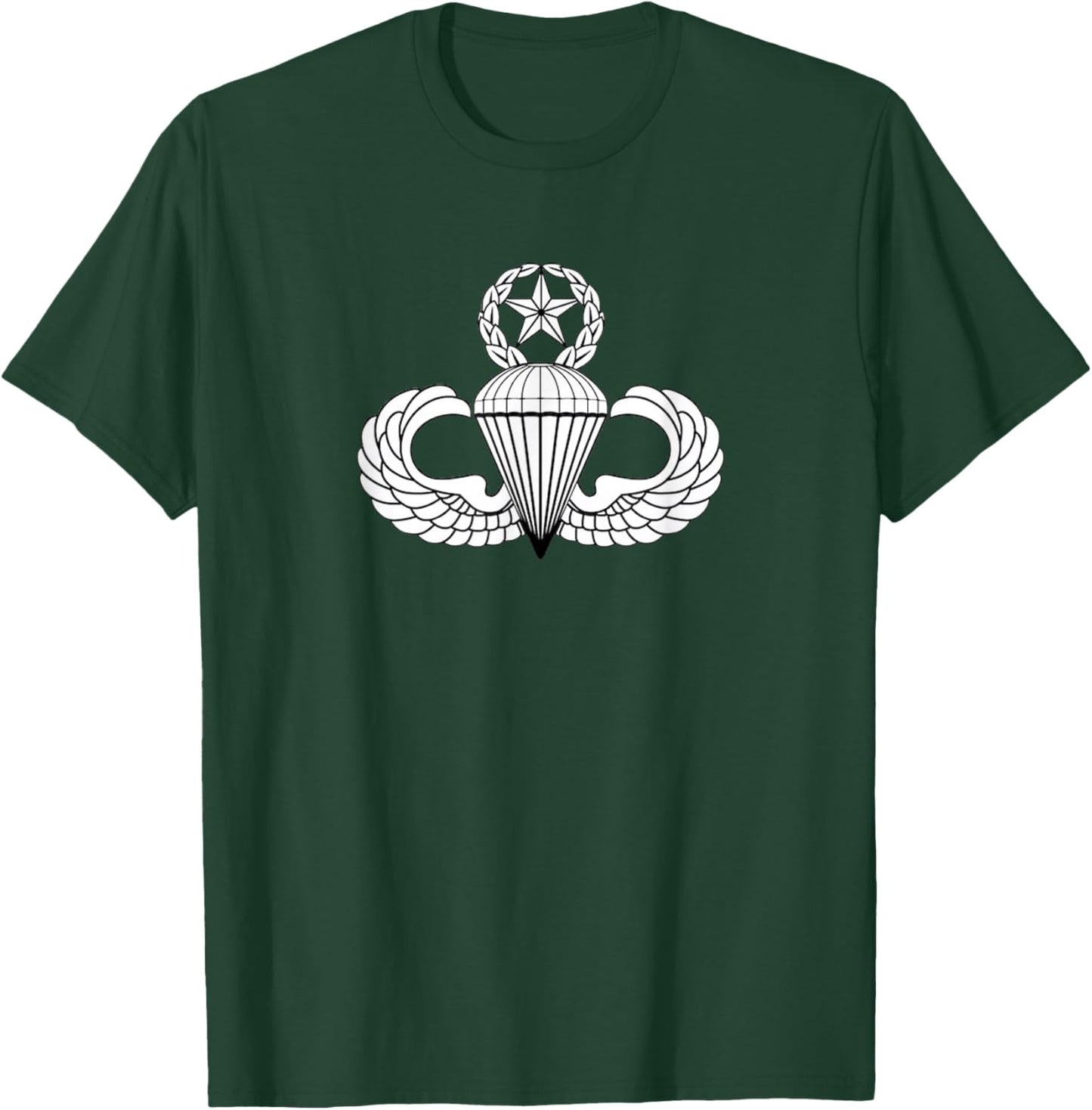 Master Parachute Badge Jump Wings Military Vet Fort Bragg T-Shirt - T-Shirt | Forest