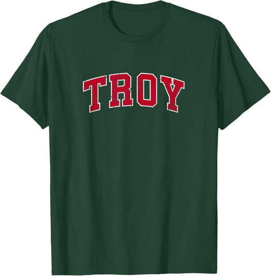 Troy Alabama AL Vintage Sports Design Red Design T-Shirt - T-Shirt | Forest