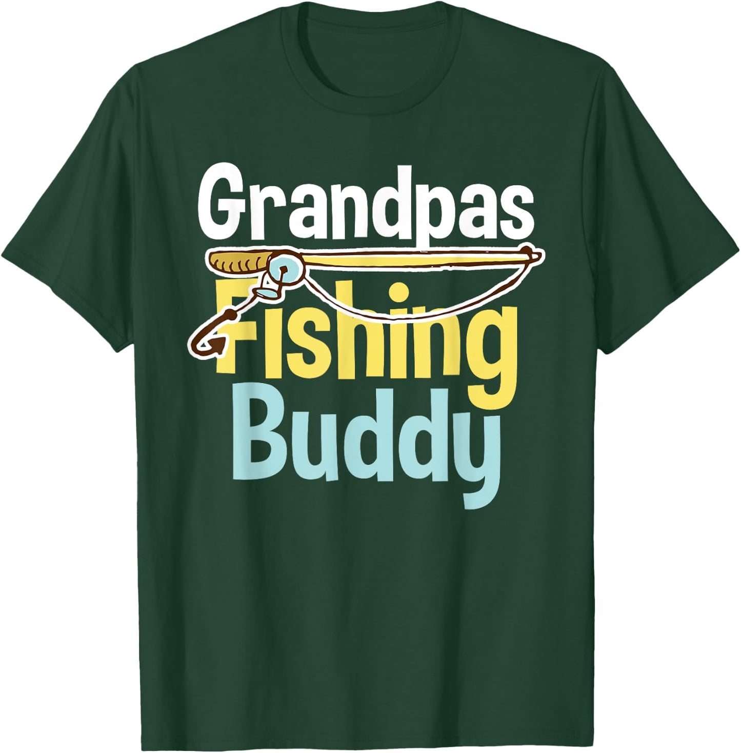 Kids Grandpa's Fishing Buddy - Fishing T-Shirt - T-Shirt | Forest