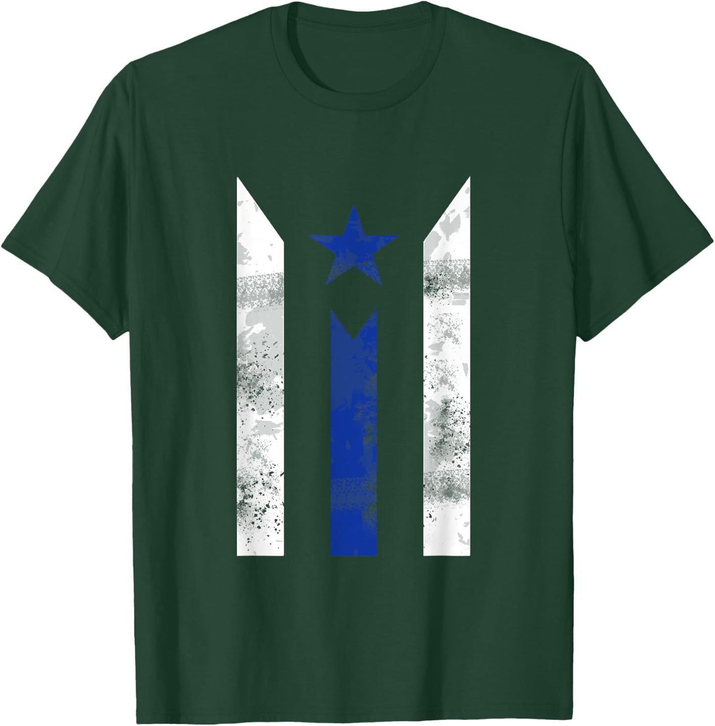 Thin Blue Line Puerto Rican Police Puerto Rico Flag Gift T-Shirt - T-Shirt | Forest