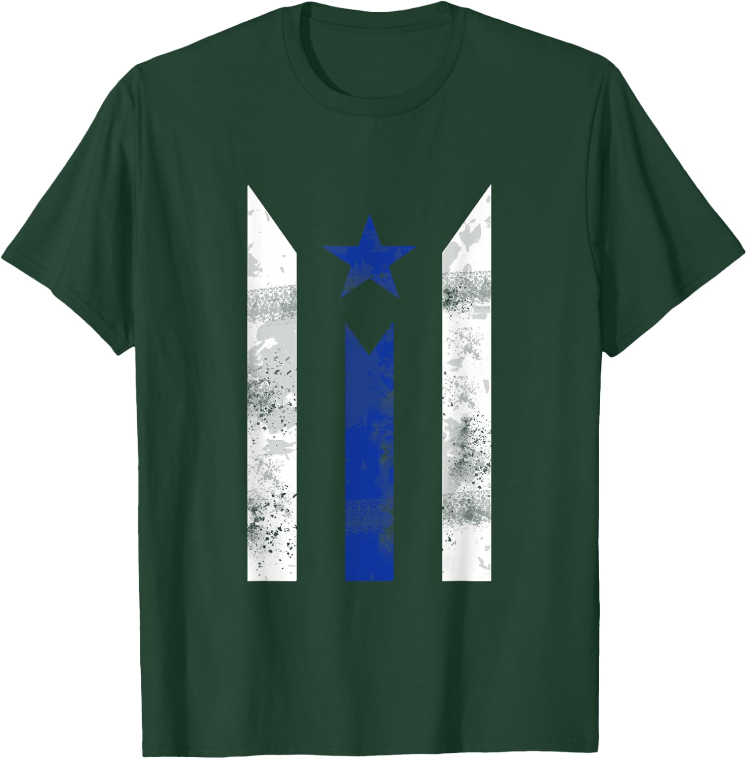 Thin Blue Line Puerto Rican Police Puerto Rico Flag Gift T-Shirt - T-Shirt | Forest