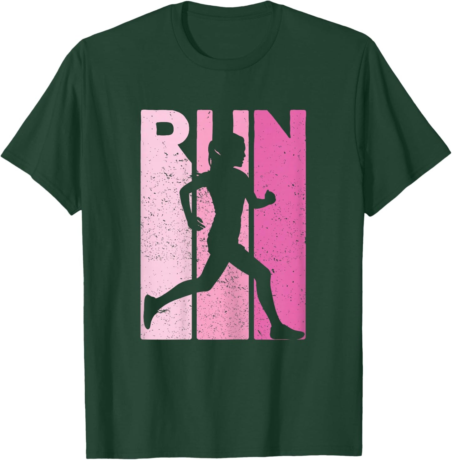 Retro RUN Runner Jogger Marathon Vintage for Girls Women T-Shirt - T-Shirt | Forest