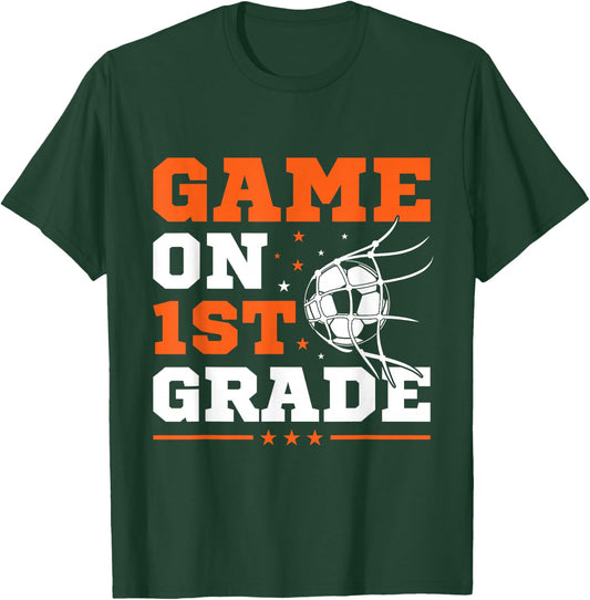 Soccer Game On 1st Grade Back To School Cute Sports Boys T-Shirt - T-Shirt | Forest