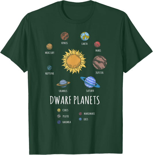 Solar System Dwarf Planets Outer Space Astronaut T-Shirt - T-Shirt | Forest