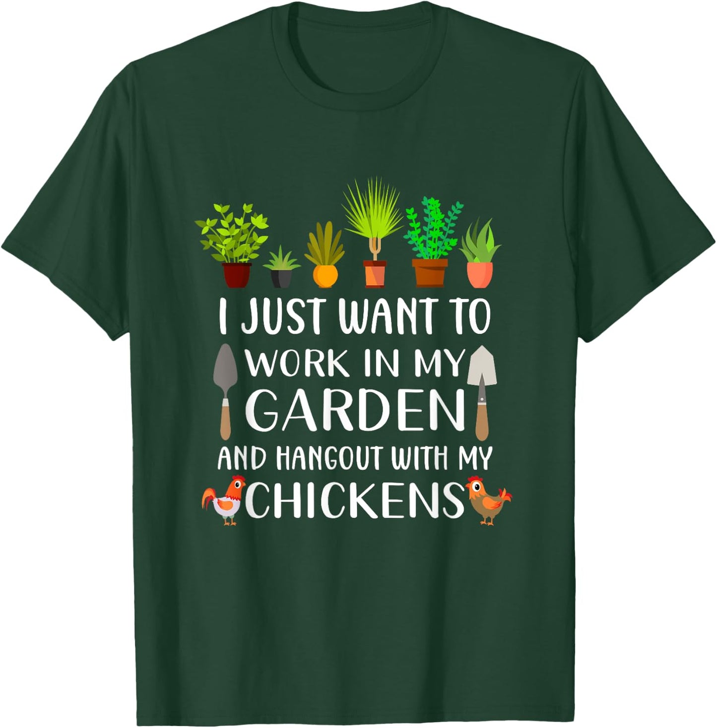 Chicken lover funny gardening shirt women, Gardener T-Shirt - T-Shirt | Forest