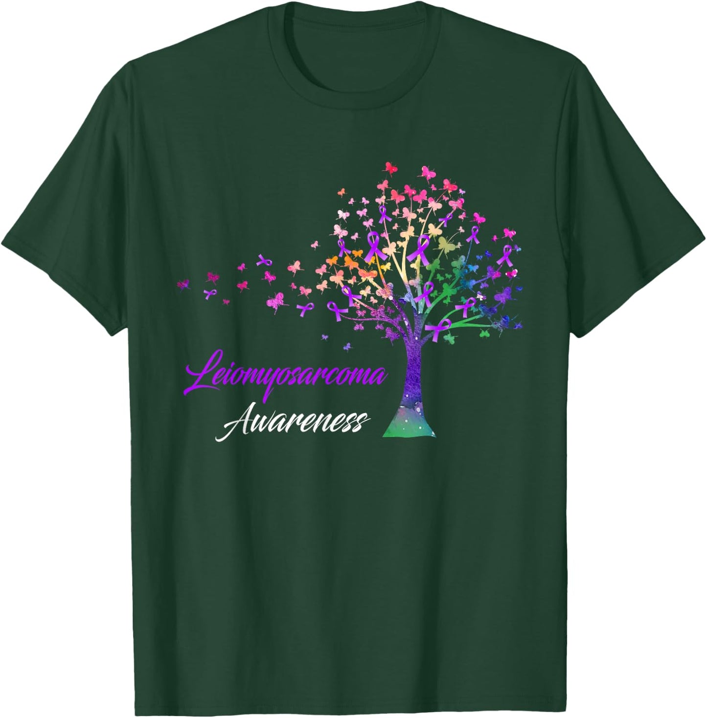 Tree Ribbon Leiomyosarcoma Awareness T-Shirt - T-Shirt | Forest