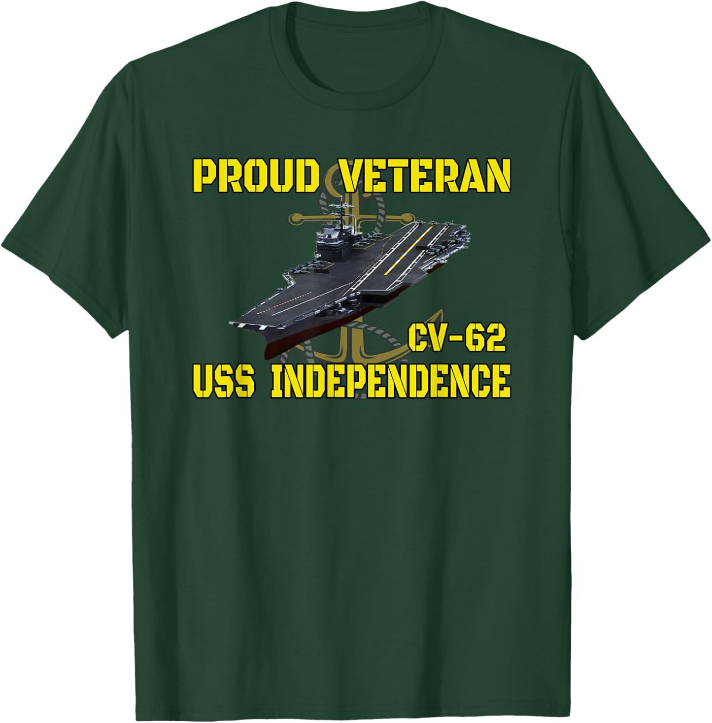 Aircraft Carrier USS Independence CV-62 Veterans Day Father T-Shirt - T-Shirt | Forest