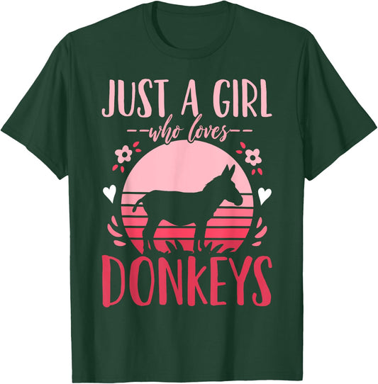 Donkey Just a Girl Who Loves Donkeys Retro T-Shirt - T-Shirt | Forest