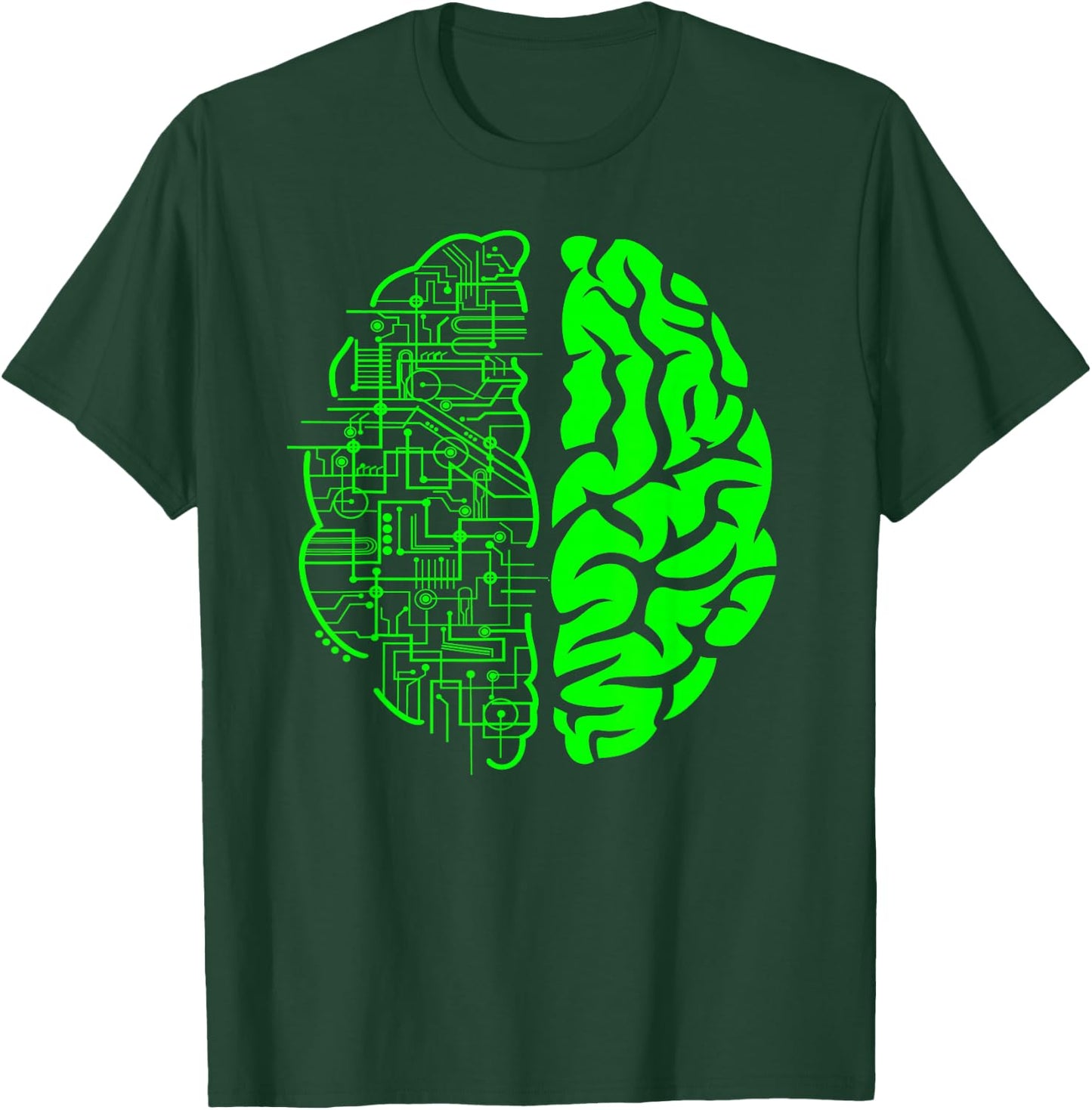 Binary AI Computer Circuit Electric Game Lovers Gift & Brain T-Shirt - T-Shirt | Forest