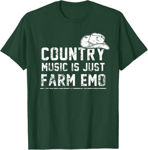 Unique Country Music Is Just Farm Emo Funny Western Hat T-Shirt - T-Shirt | Forest