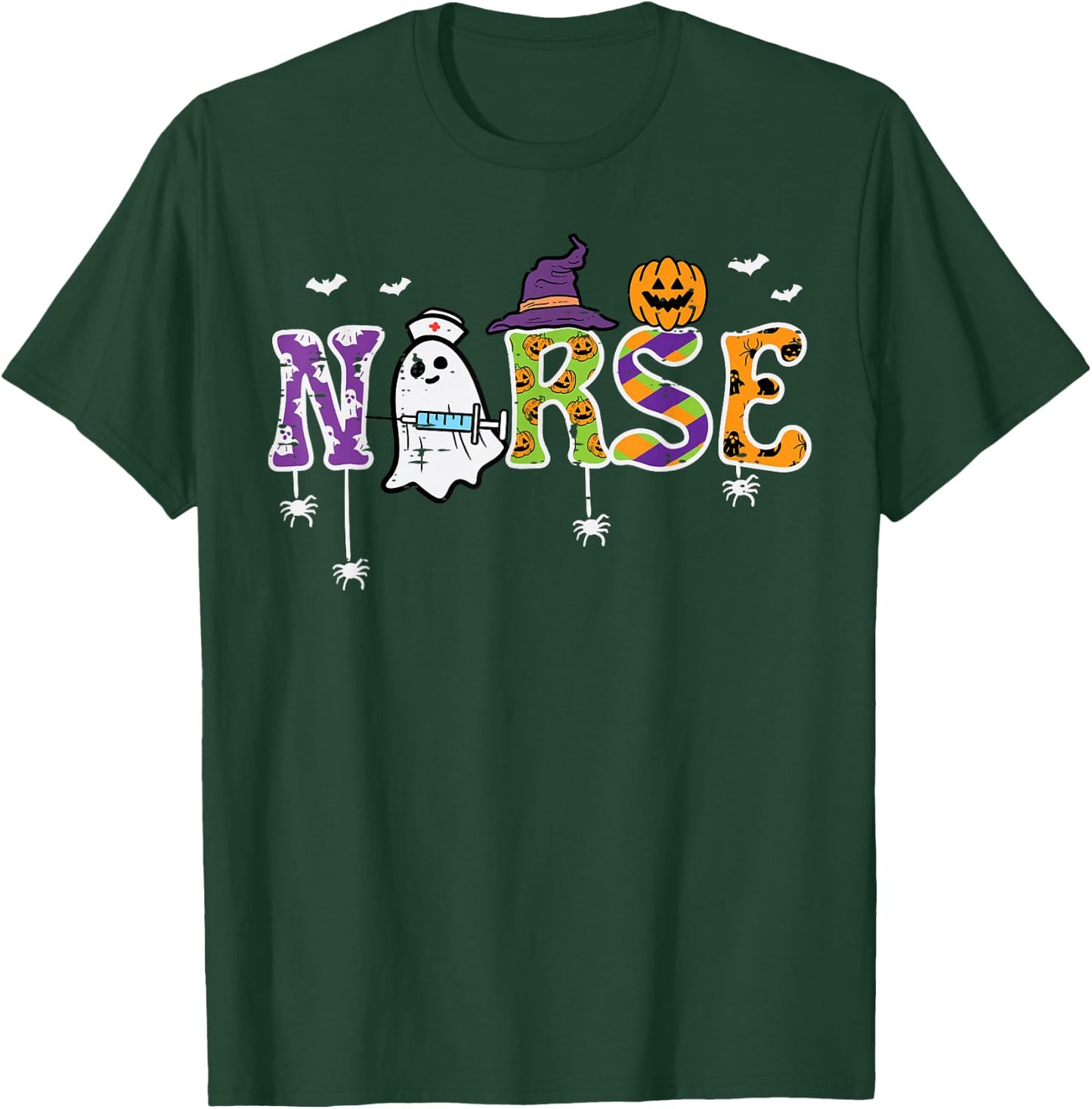 Nurse Halloween Costume Nursing Costume Scrub Top Women Men T-Shirt - T-Shirt | Forest