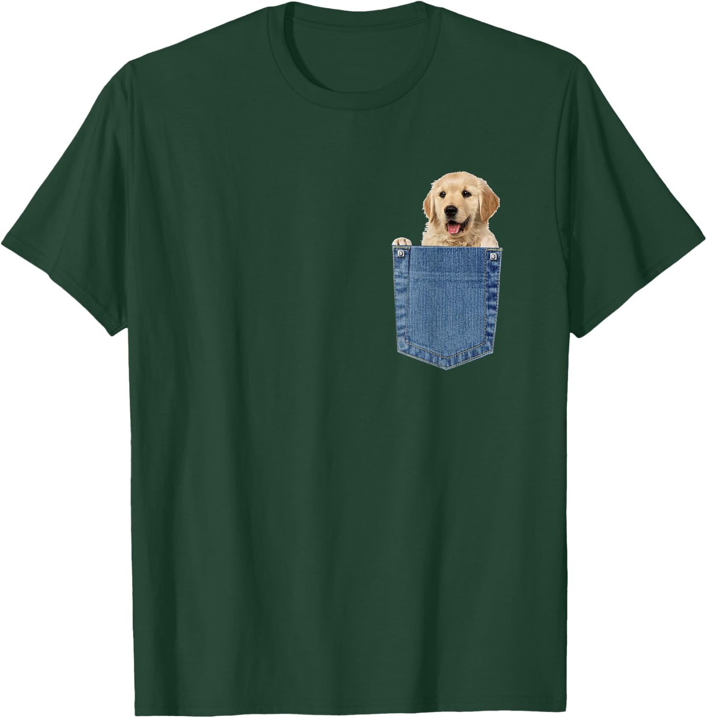Labrador In Pocket T Shirt Funny Dog Lovers Gifts T-Shirt - T-Shirt | Forest
