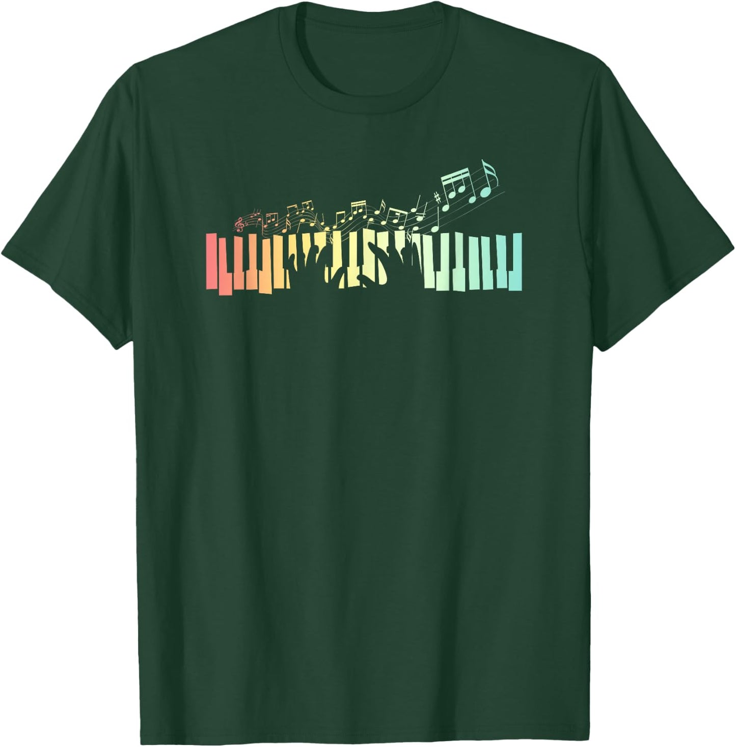 Pianist Gift Keyboards Music Notes Piano T-Shirt - T-Shirt | Forest