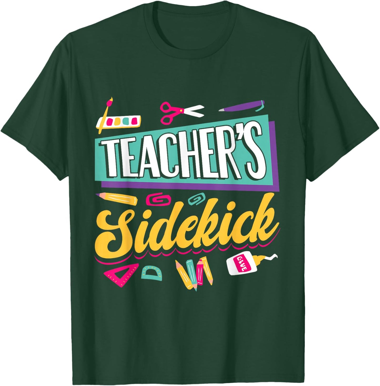 Teacher's Sidekick Teacher Assisting Teaching Assistant T-Shirt - T-Shirt | Forest